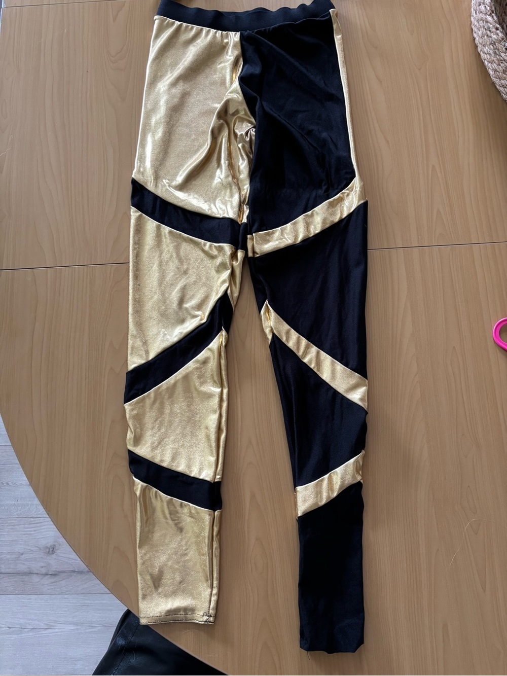 Metallic Gold & Black “out of my mind” dance costume by A wish come true.Sz SA - Picture 3 of 6